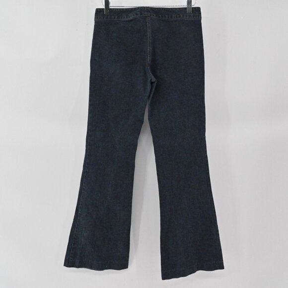 Vtg THEORY Jeans Womens Sz 2 Flare Trouser Dark Wash Low Rise Stretch Office Y2k - Picture 4 of 10